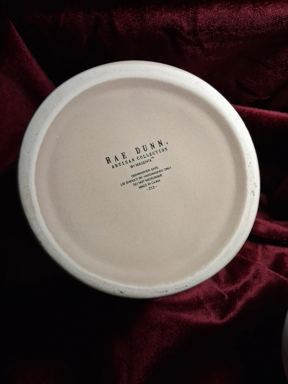 Rae Dunn White Ceramic TEA Canister with Cream Band